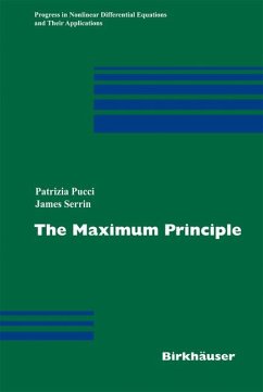 The Maximum Principle (eBook, PDF) - Pucci, Patrizia; Serrin, J. B.