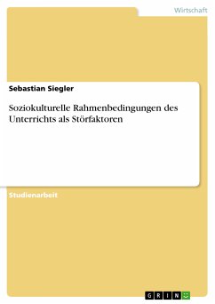 Soziokulturelle Rahmenbedingungen des Unterrichts als Störfaktoren (eBook, PDF)