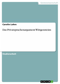 Das Privatsprachenargument Wittgensteins (eBook, PDF)