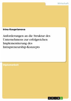 Anforderungen an die Struktur des Unternehmens zur erfolgreichen Implementierung des Intrapreneurship-Konzepts (eBook, PDF) - Kouprianova, Irina