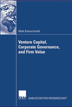 Venture Capital, Corporate Governance, and Firm Value (eBook, PDF) - Kleinschmidt, Maik