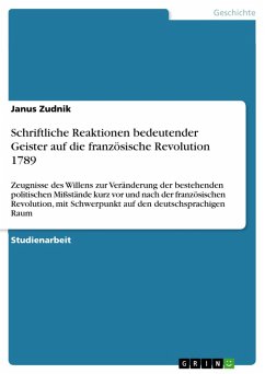 Schriftliche Reaktionen bedeutender Geister auf die französische Revolution 1789 (eBook, ePUB) - Zudnik, Janus