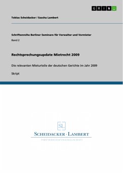 Rechtsprechungsupdate Mietrecht 2009 (eBook, PDF) - Scheidacker, Tobias; Lambert, Sascha