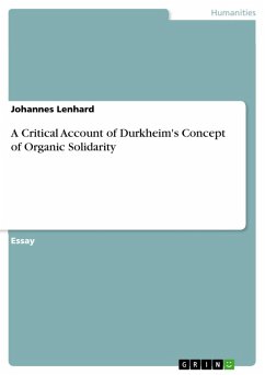 A Critical Account of Durkheim's Concept of Organic Solidarity (eBook, ePUB) - Lenhard, Johannes
