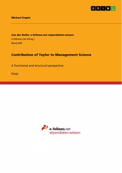 Contribution of Taylor to Management Science (eBook, ePUB) - Engels, Michael