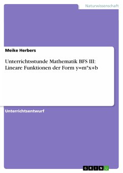 Unterrichtsstunde Mathematik BFS III: Lineare Funktionen der Form y=m*x+b (eBook, PDF) - Herbers, Meike