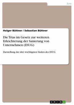 Die Trias im Gesetz zur weiteren Erleichterung der Sanierung von Unternehmen (ESUG) (eBook, PDF) - Büttner, Holger; Büttner, Sebastian
