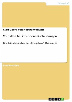 Verhalten bei Gruppenentscheidungen (eBook, PDF) - von Nostitz-Wallwitz, Curd-Georg