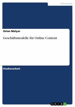 Geschäftsmodelle für Online Content (eBook, PDF)