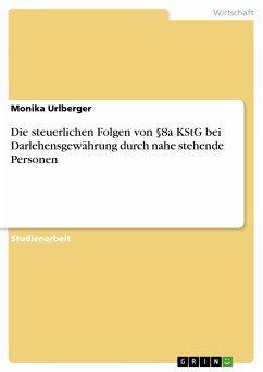 Die steuerlichen Folgen von §8a KStG bei Darlehensgewährung durch nahe stehende Personen (eBook, PDF) - Urlberger, Monika