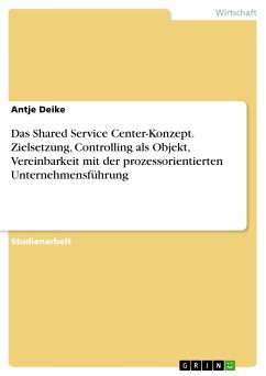 Das Shared Service Center-Konzept. Zielsetzung, Controlling als Objekt, Vereinbarkeit mit der prozessorientierten Unternehmensführung (eBook, PDF) - Deike, Antje