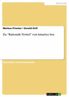 Zu: "Rationale Trottel" von Amartya Sen (eBook, ePUB)