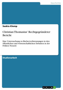 Christian Thomasius' Rechtgegründeter Bericht (eBook, PDF) - Klemp, Saskia