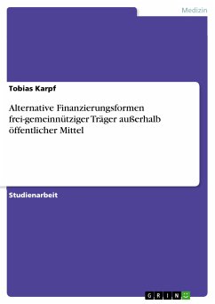 Alternative Finanzierungsformen frei-gemeinnütziger Träger außerhalb öffentlicher Mittel (eBook, PDF)