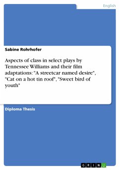 Aspects of class in select plays by Tennessee Williams and their film adaptations: &quote;A streetcar named desire&quote;, &quote;Cat on a hot tin roof&quote;, &quote;Sweet bird of youth&quote; (eBook, PDF)