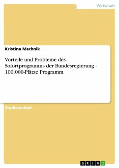 Vorteile und Probleme des Sofortprogramms der Bundesregierung - 100.000-Plätze Programm (eBook, ePUB) - Mechnik, Kristina