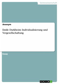 Emile Durkheim: Individualisierung und Vergesellschaftung (eBook, ePUB)