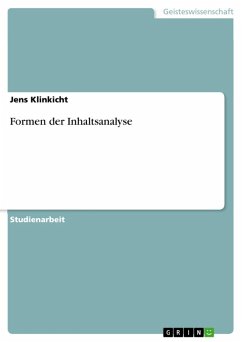 Formen der Inhaltsanalyse (eBook, ePUB) - Klinkicht, Jens