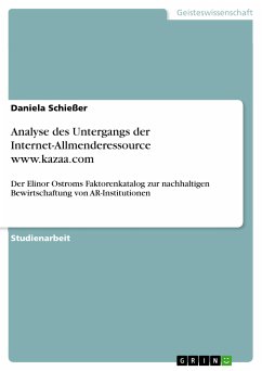 Analyse des Untergangs der Internet-Allmenderessource www.kazaa.com (eBook, PDF) - Schießer, Daniela