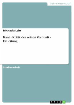 Kant - Kritik der reinen Vernunft - Einleitung (eBook, ePUB) - Lehr, Michaela