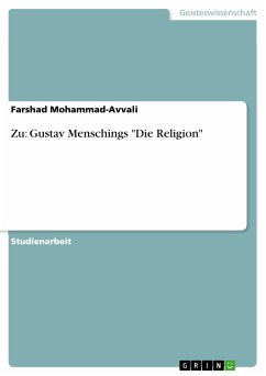 Zu: Gustav Menschings "Die Religion" (eBook, PDF)