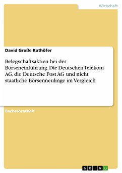 Belegschaftsaktien bei der Börseneinführung. Die Deutschen Telekom AG, die Deutsche Post AG und nicht staatliche Börsenneulinge im Vergleich (eBook, PDF)