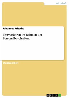 Testverfahren im Rahmen der Personalbeschaffung (eBook, PDF) - Fritsche, Johannes