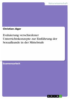 Evaluierung verschiedener Unterrichtskonzepte zur Einführung der Sexualkunde in der Mittelstufe (eBook, PDF) - Jäger, Christian