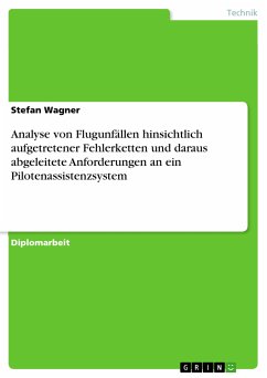 Analyse von Flugunfällen hinsichtlich aufgetretener Fehlerketten und daraus abgeleitete Anforderungen an ein Pilotenassistenzsystem (eBook, PDF)