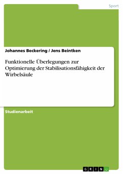 Funktionelle Überlegungen zur Optimierung der Stabilisationsfähigkeit der Wirbelsäule (eBook, PDF) - Beckering, Johannes; Beintken, Jens