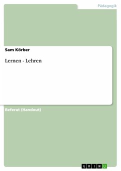 Lernen - Lehren (eBook, PDF) - Körber, Sam