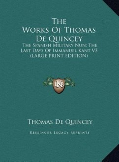 Cover The Works Of Thomas De Quincey