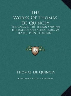 Cover The Works Of Thomas De Quincey