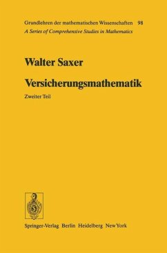 Versicherungsmathematik - Saxer, Walter