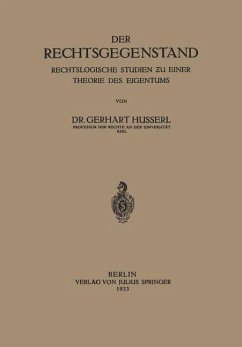 Der Rechtsgegenstand - Husserl, Gerhart