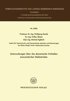 Untersuchungen über das dynamische Verhalten pneumatischer Stellantriebe - Backé, Wolfgang