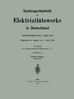 Nachtrags-Statistik der Elektrizitätswerke in Deutschland - Dettmar, Georg