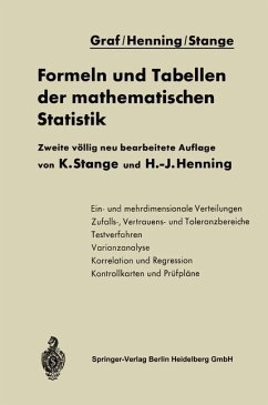 Formeln und Tabellen der mathematischen Statistik - Graf, NA;Stange, Kurt;Henning, Hans-Joachim