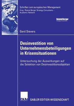 Desinvestition von Unternehmensbeteiligungen in Krisensituationen (eBook, PDF) - Sievers, Gerd