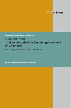Sachverhaltsarbeit als Steuerungsinstrument im Zivilprozeß (eBook, PDF) - Hartwieg, Oskar