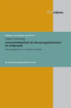 Sachverhaltsarbeit als Steuerungsinstrument im Zivilprozeß (eBook, PDF) - Hartwieg, Oskar