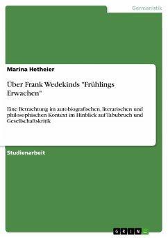 Über Frank Wedekinds &quote;Frühlings Erwachen&quote; (eBook, PDF)