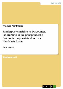 Sonderpostenmärkte vs Discounter. Einordnung in die preispolitische Positionierungsmatrix durch die Handelsfunktion (eBook, PDF) - Pichlmeier, Thomas