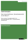 Eine Ganzschrift lesen - Deutschunterricht in der Klasse 5 (eBook, PDF)