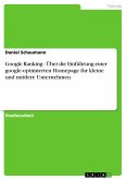 Google Ranking - Über die Einführung einer google-optimierten Homepage für kleine und mittlere Unternehmen (eBook, PDF)