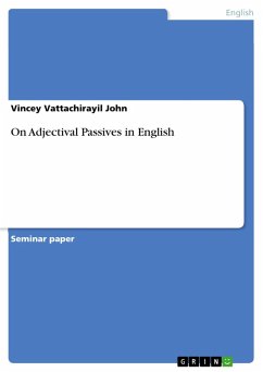 On Adjectival Passives in English (eBook, ePUB) - Vattachirayil John, Vincey