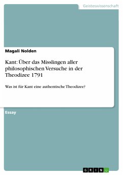 Kant: Über das Misslingen aller philosophischen Versuche in der Theodizee 1791 (eBook, PDF)