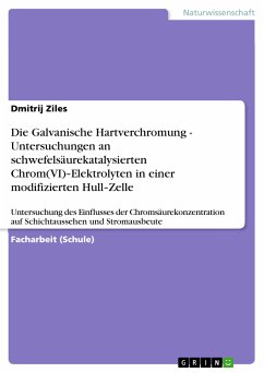 Die Galvanische Hartverchromung - Untersuchungen an schwefelsäurekatalysierten Chrom(VI)‐Elektrolyten in einer modifizierten Hull‐Zelle (eBook, PDF) - Ziles, Dmitrij