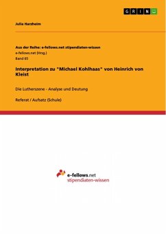 Interpretation zu &quote;Michael Kohlhaas&quote; von Heinrich von Kleist (eBook, ePUB)