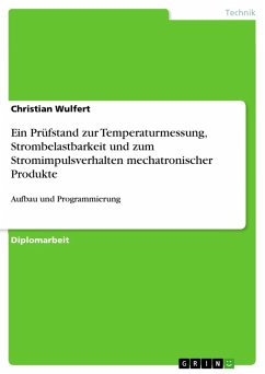 Cover Konstruktion, Aufbau und Programmierung eines Prüfstandes für die halbautomatische Prüfung der Strombelastbarkeit von Komponenten mechatronischer Produkte nach DIN EN 60612 -5-1 (Temperaturerhöhung), DIN EN 60512 -5-2 (Strombelastbarkeit [mit Derating-Kurve]) und deren Stromimpulsverhalten (eBook, PDF)